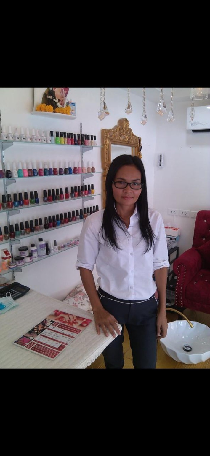 Vathna Long in her nail studio